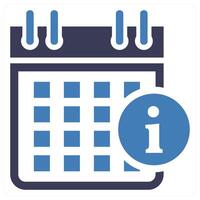 Event Information icon concept in blue color vector