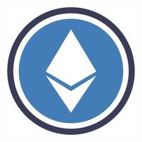 Ethereum icon concept in blue color vector