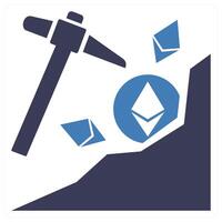 Ethereum Mining icon concept in blue color vector
