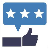 Feedback and ratings in blue color vector