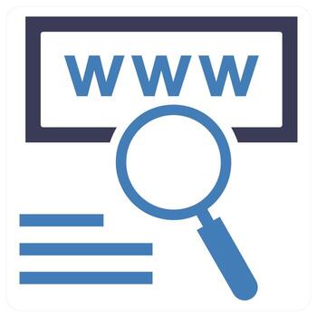 Find Web Address icon concept in blue color vector