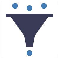 Filtering icon concept in blue color vector