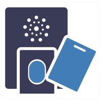 Fingerprint Card icon concept in blue color vector