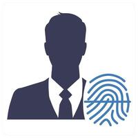 Finger Print Access icon concept in blue color vector