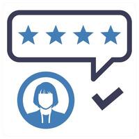 Feedback and reviews in blue color vector