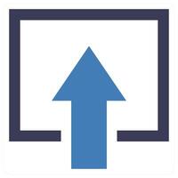 File Upload icon concept in blue color vector