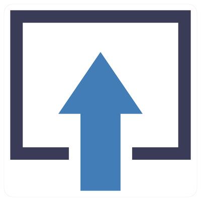 File Upload icon concept in blue color