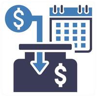 Fixed Funding icon concept in blue color vector