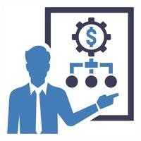 Financial Presentation icon concept in blue color vector