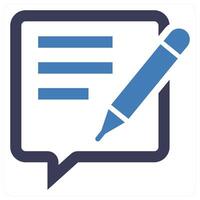 Feedback Writing icon concept in blue color vector