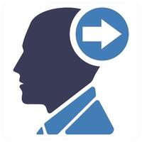 Forward Thinking icon in blue color vector