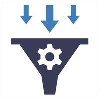 Filtration icon concept in blue color vector