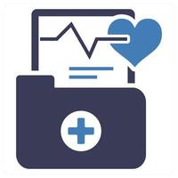 Health Reports icon concept in blue color vector