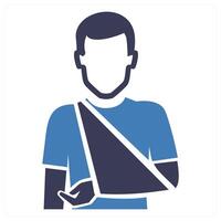 Hand Injury icon concept in blue color vector