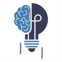 Idea Generation icon concept in blue color vector