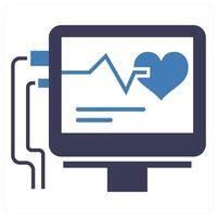 ICU icon concept in blue color vector