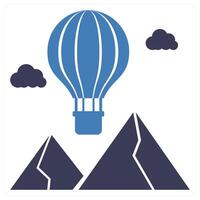 Hot Air Balloon concept in blue color vector