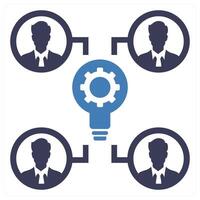 Idea Collaboration icon concept in blue color vector