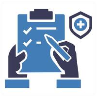 Heart Checkup icon concept in blue color vector
