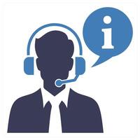Help Desk icon concept in blue color vector