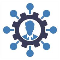 Human Resource concept in blue color vector