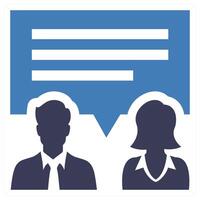 Group Chatting icon concept in blue color vector