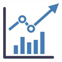 Graph Chart icon concept in blue color vector