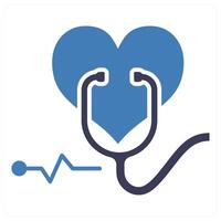 Heart Checkup icon in blue color vector