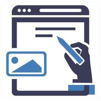 Image icon concept in blue color vector
