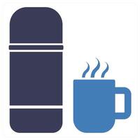 Hot Flask icon concept in blue color vector