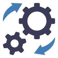 Implementation icon concept in blue color vector