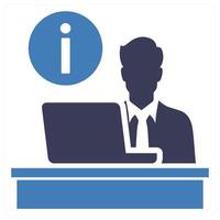 Important Desk icon concept in blue color vector