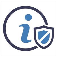 Information Security icon concept in blue color vector