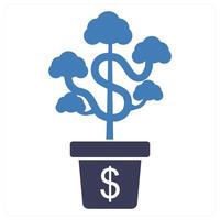 Investment and finance in blue color vector