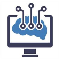 Intelligent Data icon concept in blue color vector