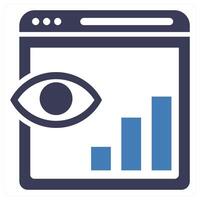 Impression Report icon concept in blue color vector