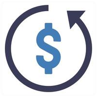 Investment Return icon concept in blue color vector