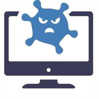 Infected System icon concept in blue color vector