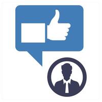 Positive Feedback and ratings icon concept in blue color vector