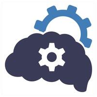 Knowledge Management icon concept in blue color vector