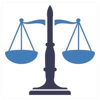 Justice icon concept in blue color vector