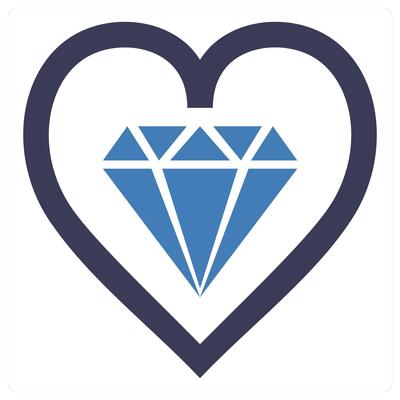 Kind Hearted icon concept in blue color