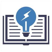 Knowledge Boost icon concept in blue color vector