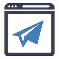 Landing Page and page icon concept in blue color vector