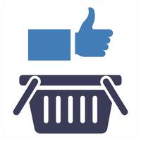 Liked Products icon concept in blue color vector