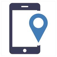 Mobile Location icon concept in blue color vector