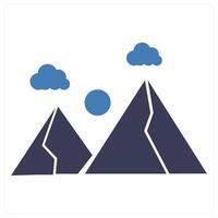Mountains concept in blue color vector