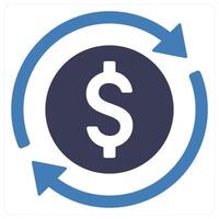 Money Circulation icon concept in blue color vector