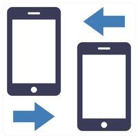 Mobile Data Transfer icon concept in blue color vector