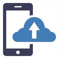Mobile Data Backup icon concept in blue color vector